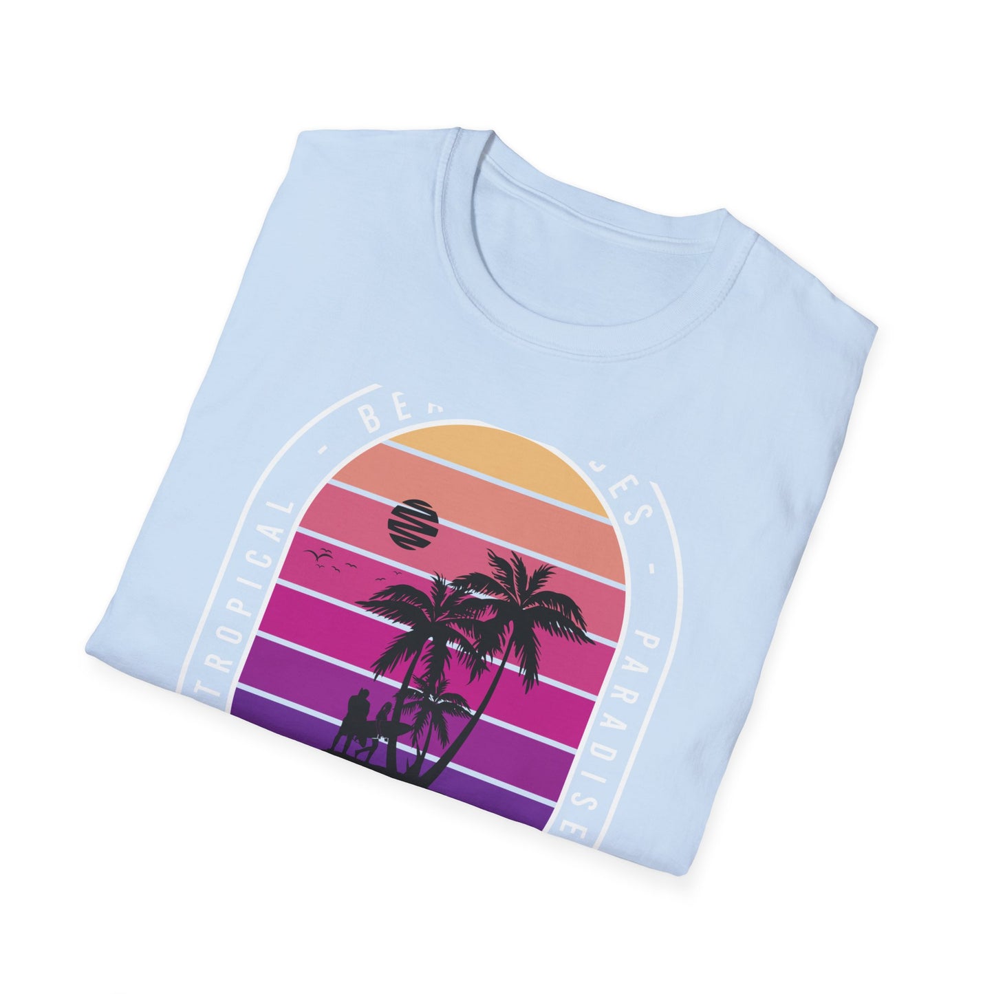 Epic Retro Sunset Hawaii Beach Vibes T-Shirt | Surfer Tropical Paradise Vacation Tee | Island Palm Tree Design Gift