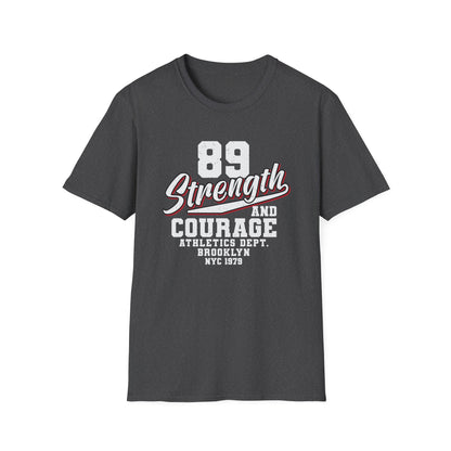 Inspiring Strength & Courage T-Shirt | Vintage 89 Brooklyn NYC Athletics Dept. Tee | Bold Gym & Sportswear Gift