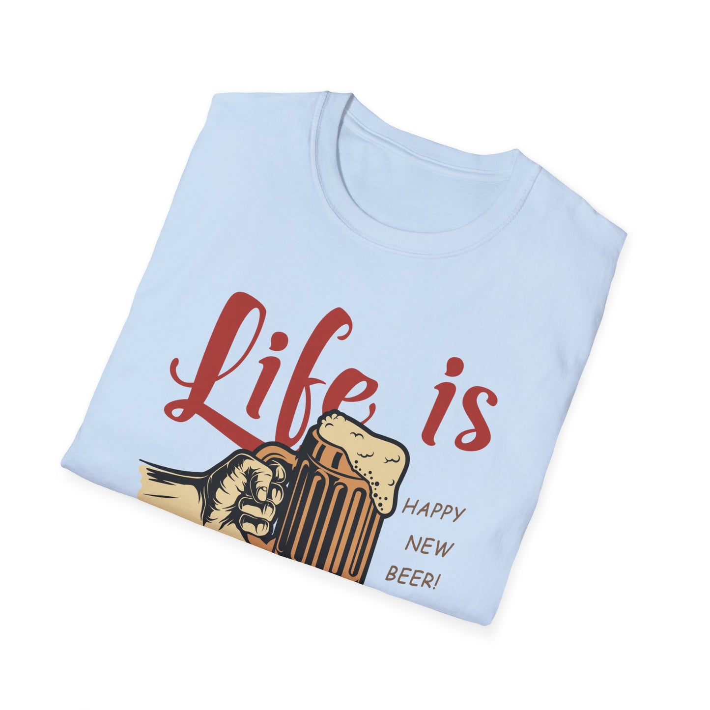 Life is BREWTIFUL Beer Lover T-Shirt - Funny Craft Beer Graphic Tee for Men & Women | Happy New Beer Gift
