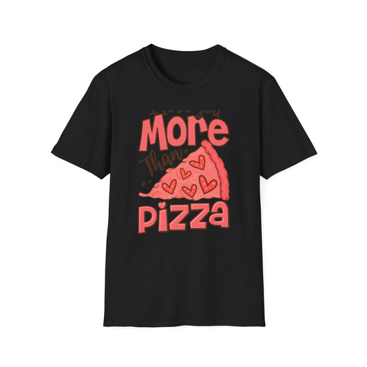 Hilarious 'I Love You More Than Pizza' T-Shirt - Cute Valentine's Day Gift for Foodie Couples & Partners