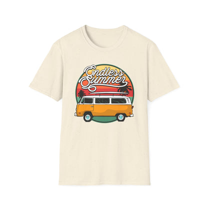 Iconic Endless Summer VW Bus T-Shirt | Vintage Surf Van & Sunset Palm Trees Tee | Perfect Beach Trip Gift