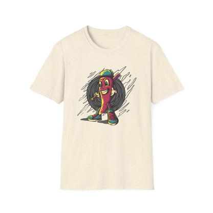 Epic Chili Pepper Baseball Player T-Shirt - Vibrant Cartoon Hot Pepper Tee for Sports Fans | Unique Game Day Apparel