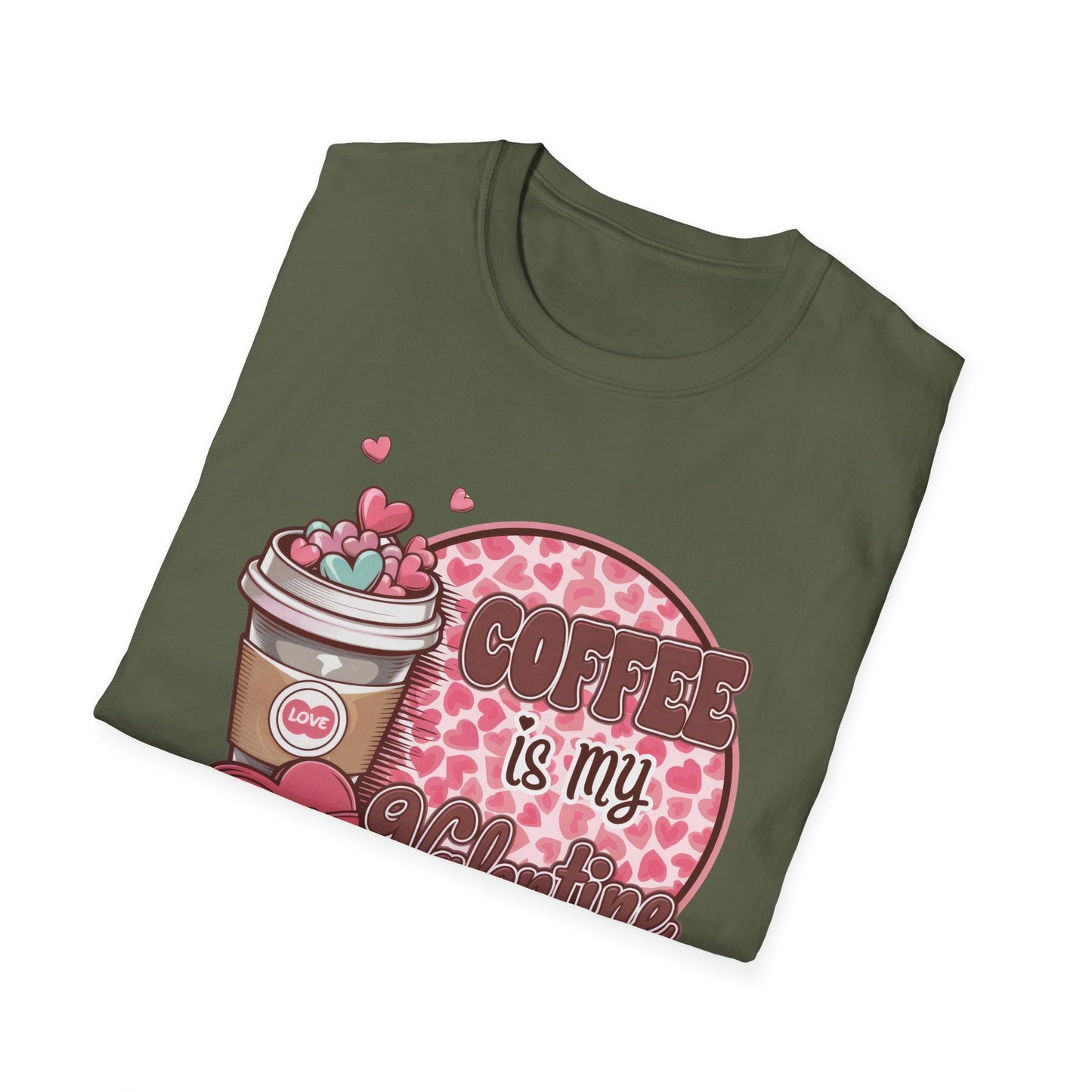 Coffee is My Valentine T-Shirt - Cute Heart Coffee Lover Tee | Adorable Valentine's Day Gift for Her | Trendy Love Design