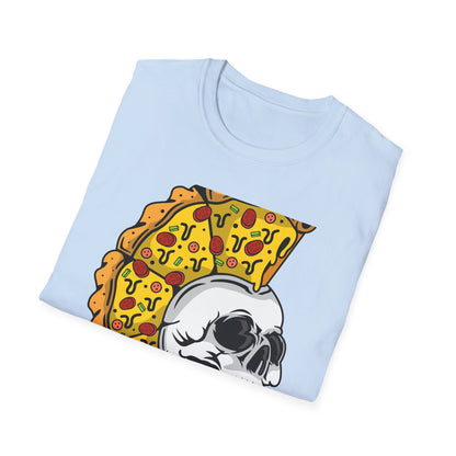 Epic Pizza Mohawk Skull T-Shirt | Radical Foodie & Punk Rock Style Tee | Unique Apparel for Men & Women