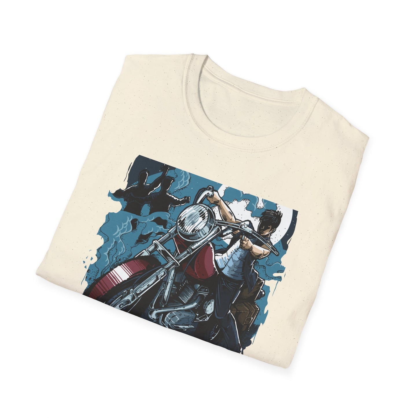Epic Zombie Apocalypse Hunter T-Shirt - Fearless Biker Survival Horror Tee for Gamers & Fans - Thrilling Crossbow Rider Design