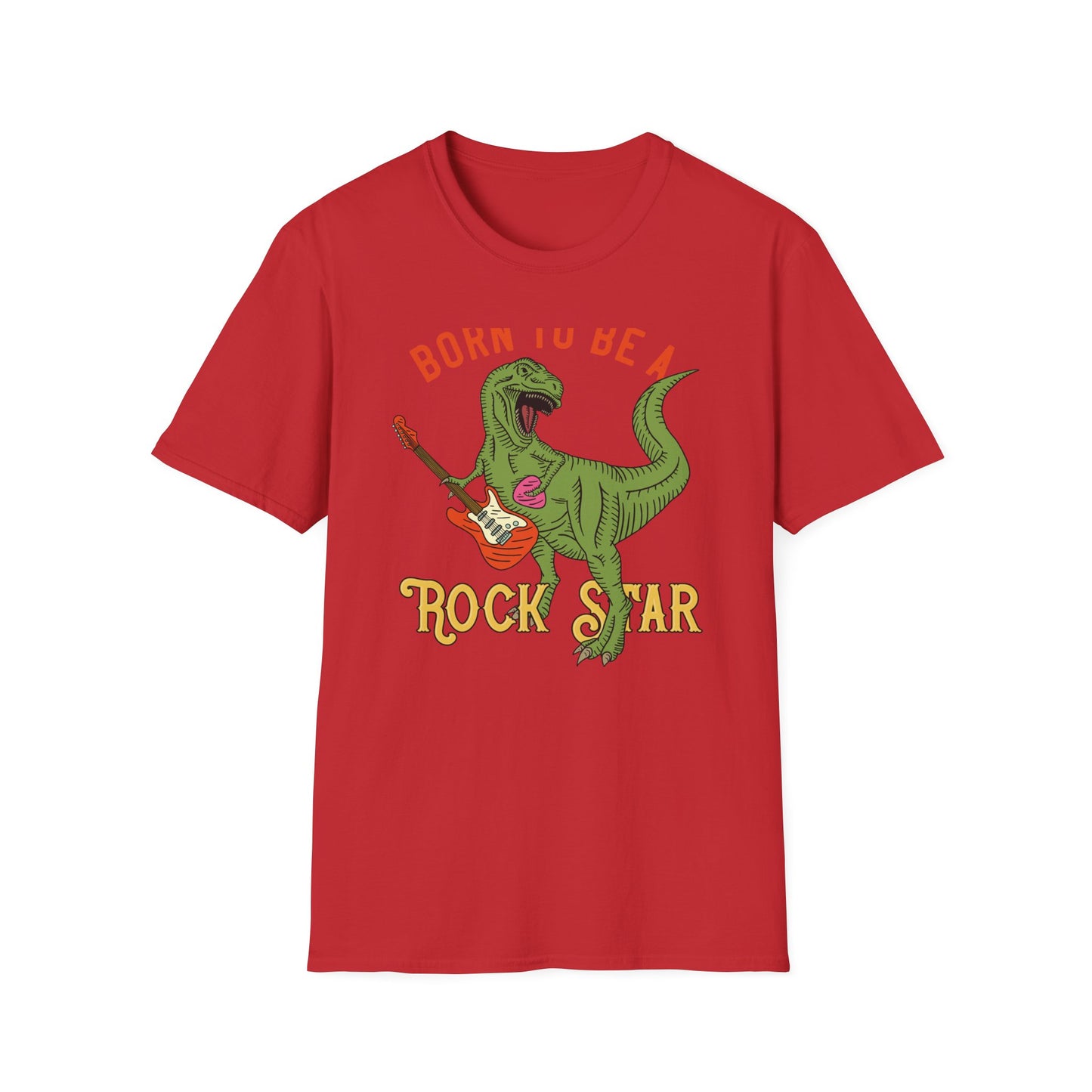 Epic Born to be a Rock Star T-Rex T-Shirt - Roaring Dinosaur Guitar Tee | Music Lover & Dino Fan Gift