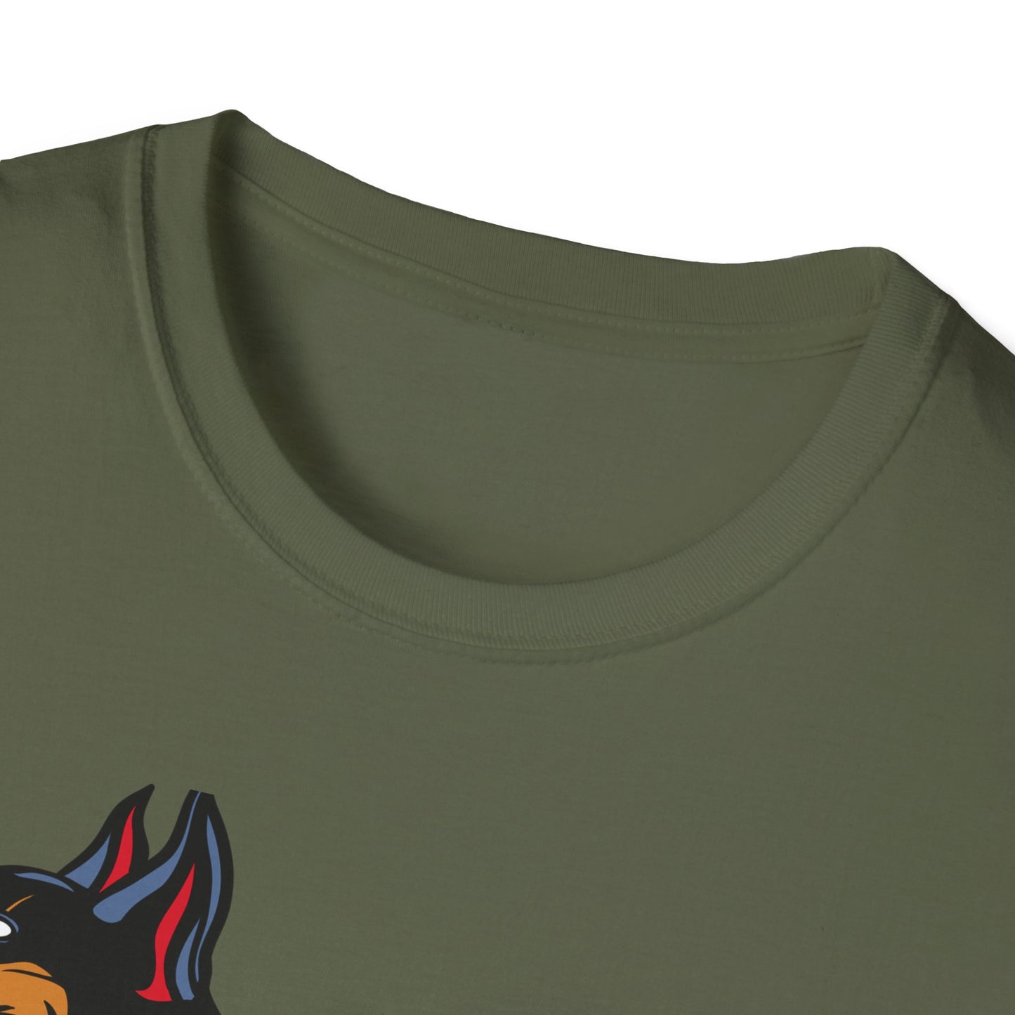 Fierce Doberman Hannya Mask T-Shirt: Epic Japanese Demon Dog Design. Bold Statement Tee for Edgy Dog Lovers & Culture Fans.