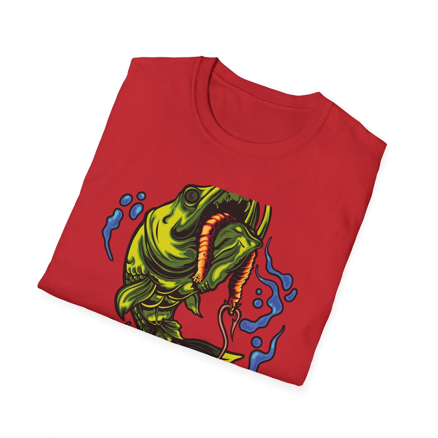 Epic Vicious Fish Strike T-Shirt - Dynamic Angler Graphic Tee with Fishing Bait Design