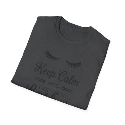 Keep Calm & Get Your Lashes Done T-Shirt | Chic Beauty Lover & Lash Tech Gift Tee | Fun, Trendy Lashes Top