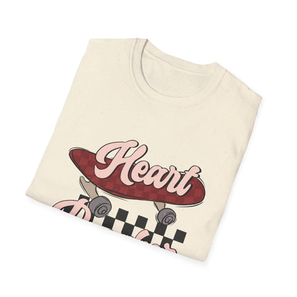 Awesome Heart Breaker Skateboard T-Shirt | Retro Vintage Skater Style Tee | Unique Grunge Graphic Top for Teens & Youth