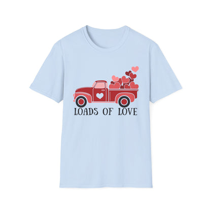 Charming Red Pickup Truck Hearts T-Shirt | Sweet Love Delivery Valentine's Day Gift Tee for Her & Him