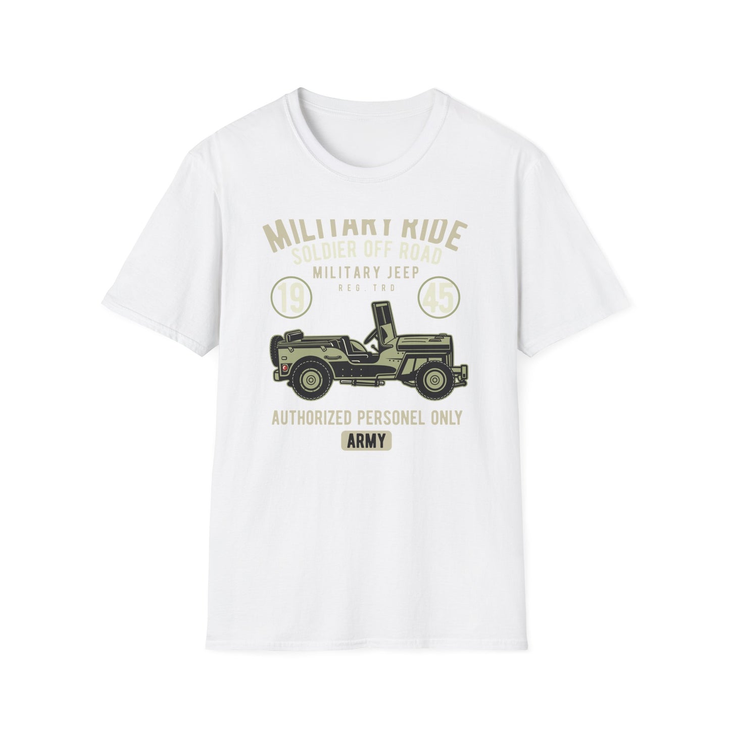 Awesome Vintage Military Jeep 1945 T-Shirt | Soldier Off-Road Army Graphic Tee for Veterans & History Buffs