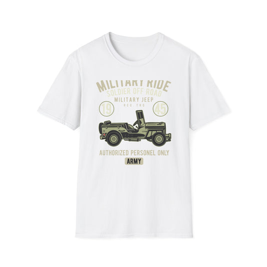 Awesome Vintage Military Jeep 1945 T-Shirt | Soldier Off-Road Army Graphic Tee for Veterans & History Buffs
