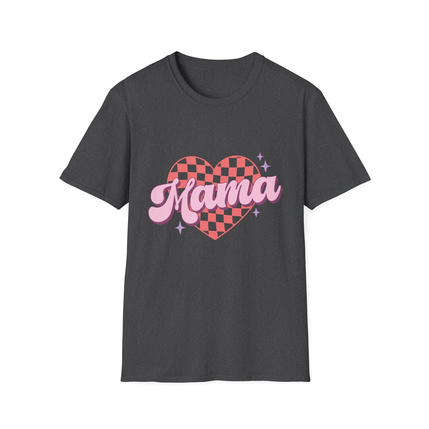 Groovy Mama T-Shirt - Retro Checkerboard Heart Design for Chic Moms | Trendy Mother's Day Gift Tee