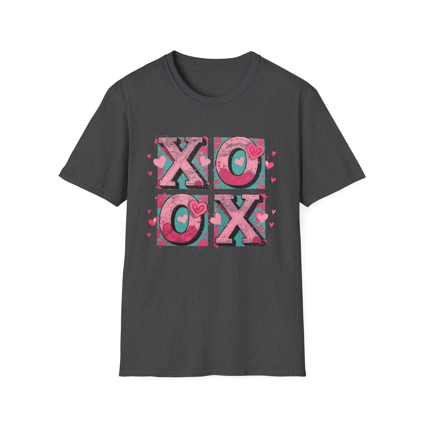 Expressive XOXO T-Shirt | Distressed Hugs & Kisses Valentine's Day Tee | Trendy Romantic Love Shirt for Her
