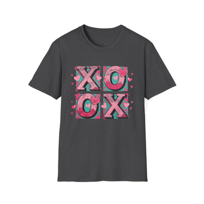 Expressive XOXO T-Shirt | Distressed Hugs & Kisses Valentine's Day Tee | Trendy Romantic Love Shirt for Her