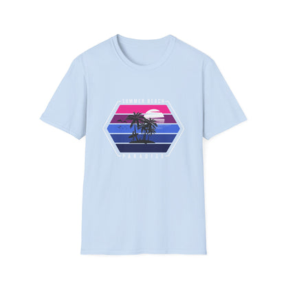 Vibrant Retro Sunset Surfer T-Shirt | Ultimate Beach Paradise Vacation Tee for Summer Lovers
