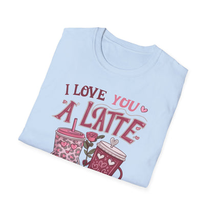 Adorable "I Love You A Latte" T-shirt | Sweet Coffee Pun Valentine's Gift for Couples & Lovers