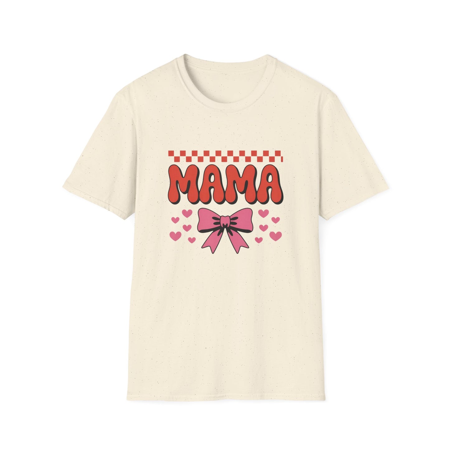 Retro Mama T-Shirt - Cute Pink Bow & Hearts Tee | Perfect Mother's Day Gift for Groovy Moms & New Moms