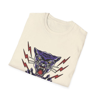 Fierce Purple Panther Lightning T-Shirt | Striking Wildcat Roar Graphic Tee for Edgy Style | Unleash Power!