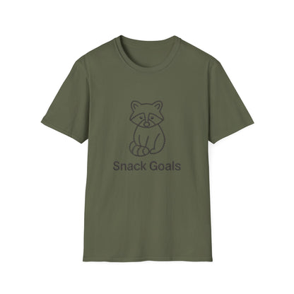 Cute Raccoon "Snack Goals" T-Shirt | Adorable Foodie Animal Lover Tee | Unique Braided Design Gift