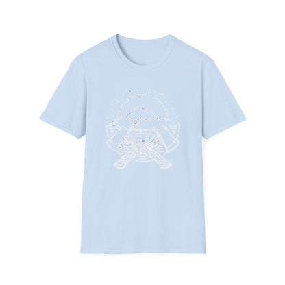 Stunning Geometric Mountain & A-Frame Tent T-Shirt | Distressed Outdoor Adventure Tee | Wanderlust Nature Explorer Gift