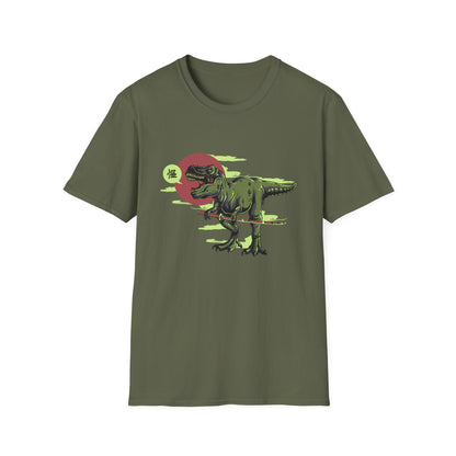 Epic Samurai T-Rex T-Shirt | Fierce Dinosaur Katana Japanese Style Tee | Unique Dino Lover Gift