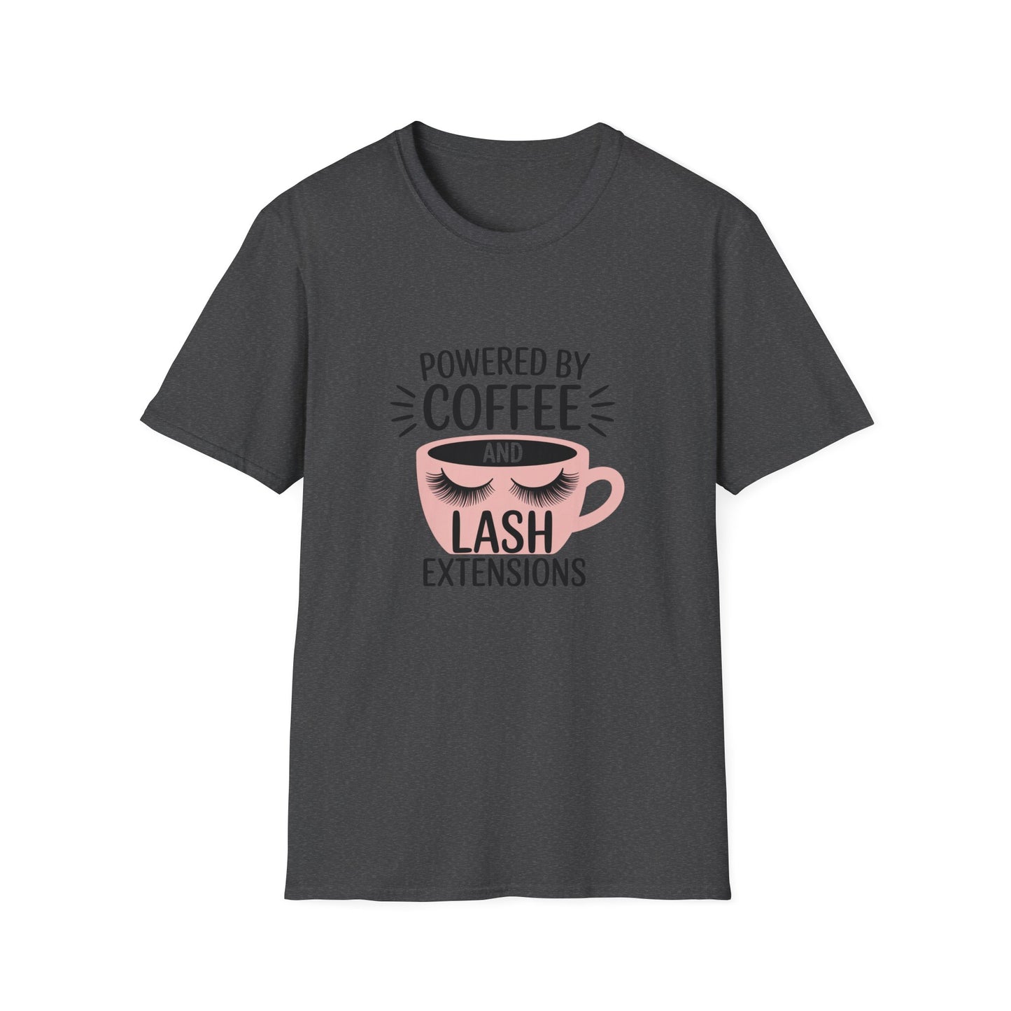 Ultimate Powered By Coffee & Lash Extensions T-Shirt | Trendy Beauty Lover & Lash Tech Gift Tee