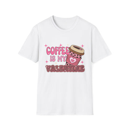 Coffee Is My Valentine T-Shirt - Cozy Retro Coffee Lover Tee | Cute Valentine's Day & Galentine's Gift for Her | Aesthetic Design