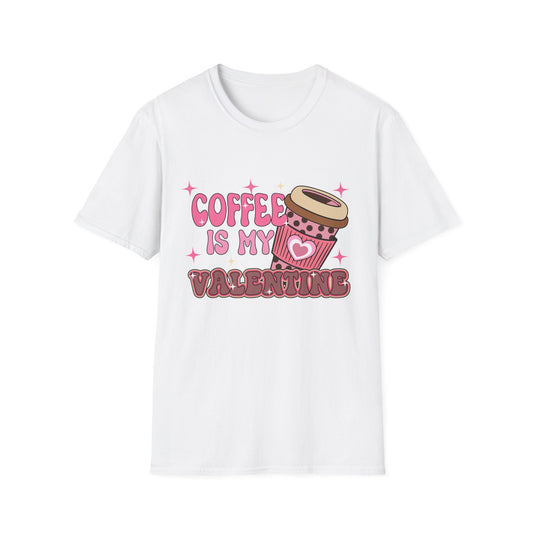 Coffee Is My Valentine T-Shirt - Cozy Retro Coffee Lover Tee | Cute Valentine's Day & Galentine's Gift for Her | Aesthetic Design