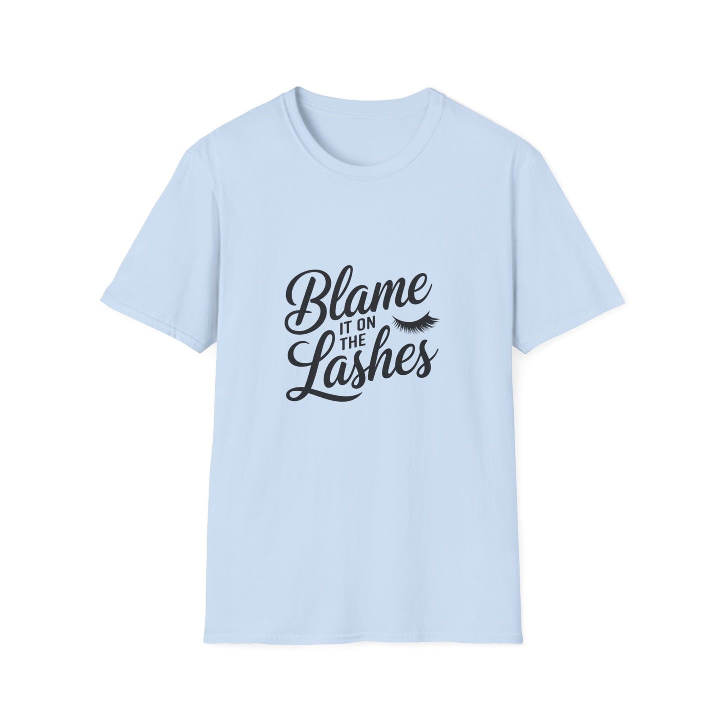 Sassy "Blame It On The Lashes" T-Shirt | Funny Eyelash Lover & Lash Tech Gift Tee | Trendy Beauty Graphic Top