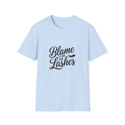 Sassy "Blame It On The Lashes" T-Shirt | Funny Eyelash Lover & Lash Tech Gift Tee | Trendy Beauty Graphic Top