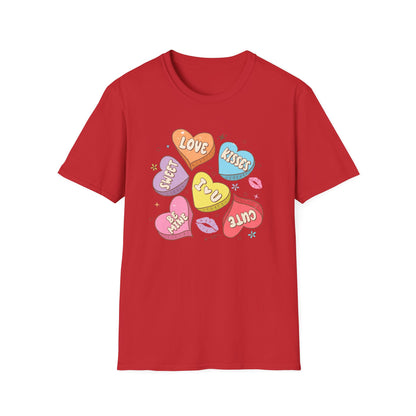 Sweet Retro Conversation Hearts T-Shirt - Adorable Valentine's Day Love Gift Tee for Her