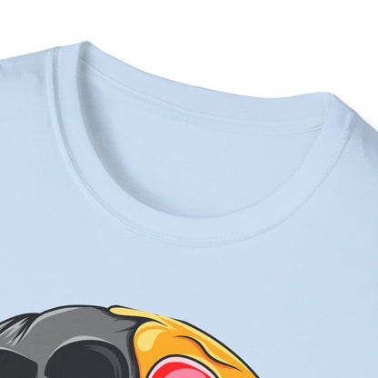 Unique Broken Heart Skull Emoji T-Shirt | Edgy Melted Sad Face Graphic Tee | Expressive Streetwear Statement
