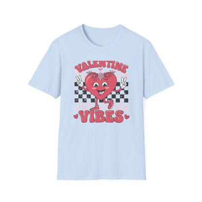 Groovy Valentine Vibes T-Shirt | Adorable Retro Heart Peace Sign Tee with Flower Crown for Valentine's Day
