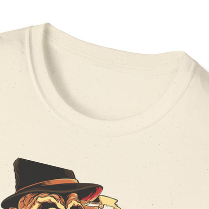 Epic Billionaire Skeleton T-Shirt: Dapper Skull, Money Stacks & Burning Dollar Cigar - Ultimate Hustle Tee