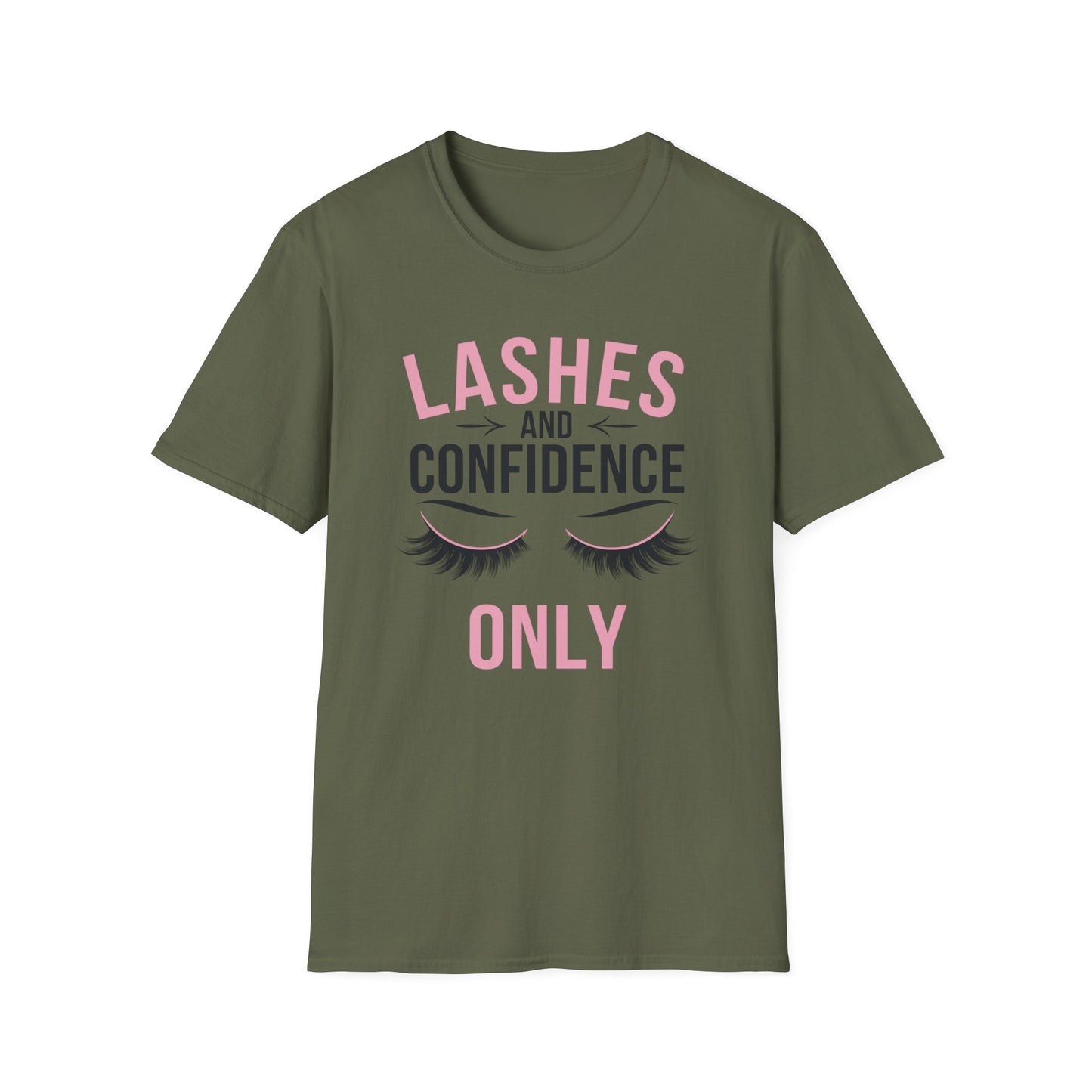 Empowering Lashes & Confidence Only T-Shirt | Chic Beauty Lover Tee Gift for Lash Techs & Women