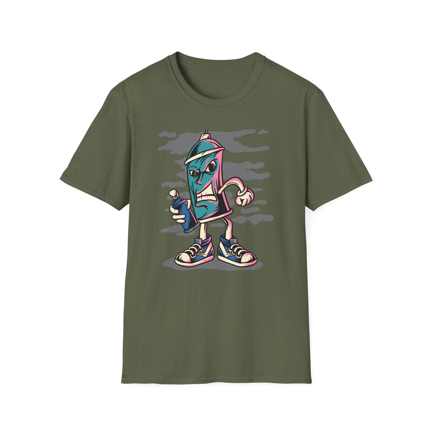Bold Graffiti Spray Can T-Shirt - Edgy Urban Art Graphic Tee for Streetwear Fans | Unique Must-Have Design