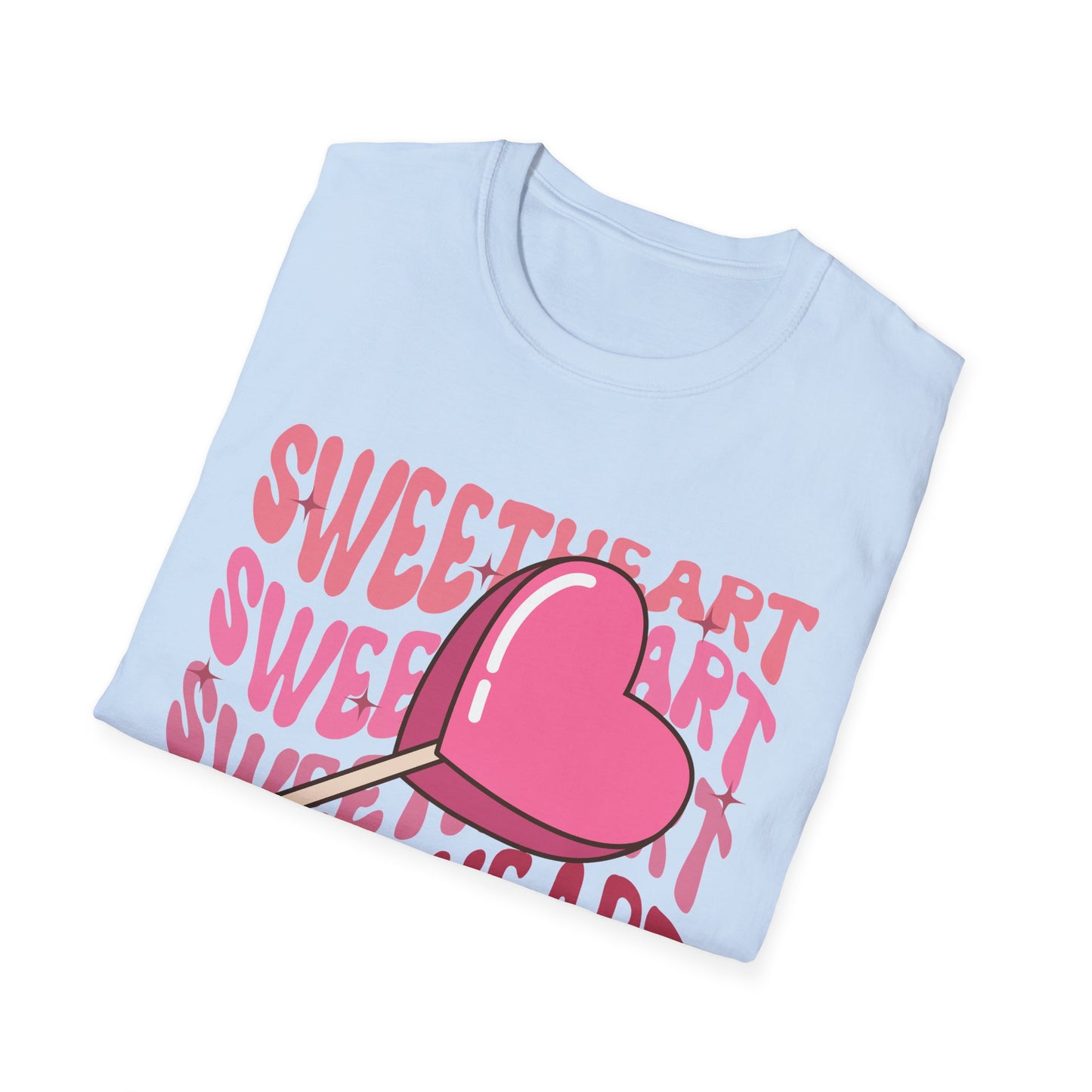 Charming Sweetheart Heart Lollipop T-Shirt - Groovy Retro Valentine's Day Gift for Her!
