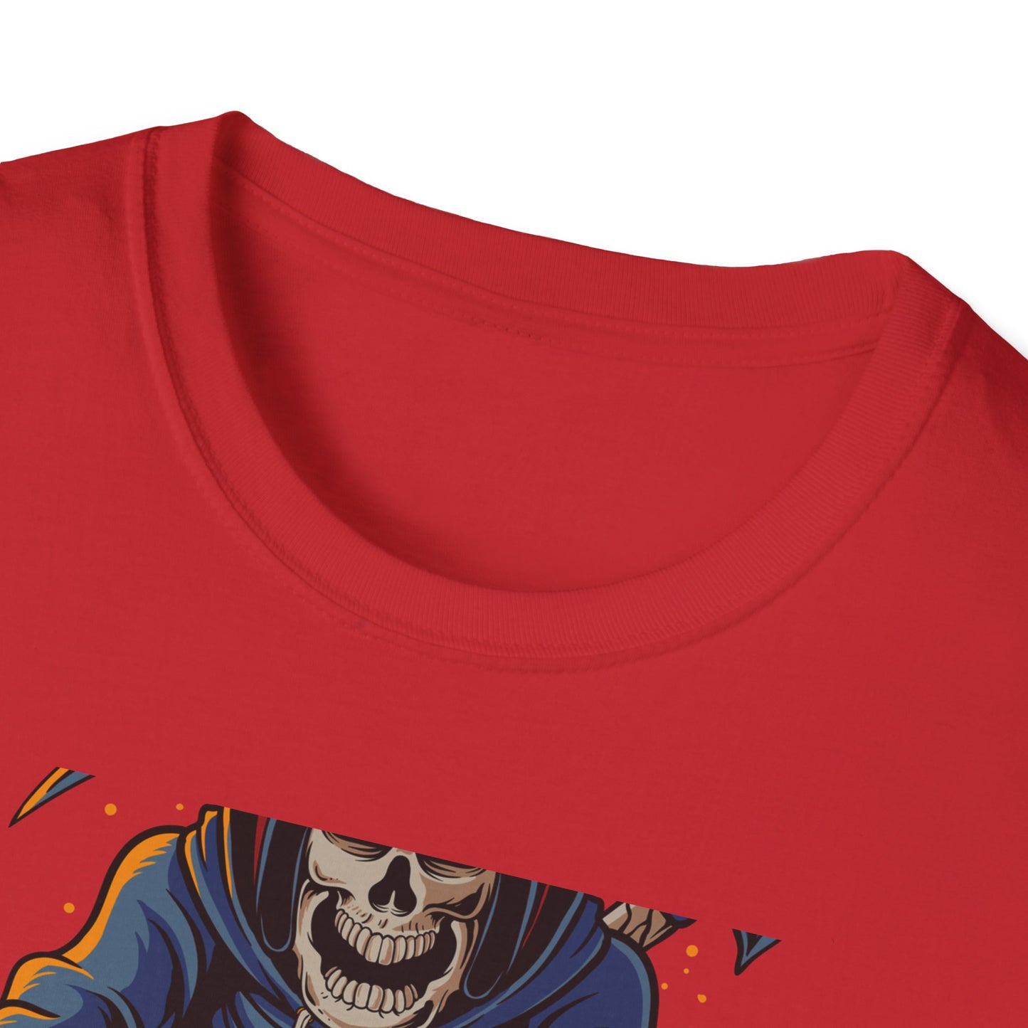 Epic Grim Reaper Biker T-Shirt | 'Death Race' Skeleton Motorcycle Graphic Tee for Bold Riders & Edgy Streetwear Fans