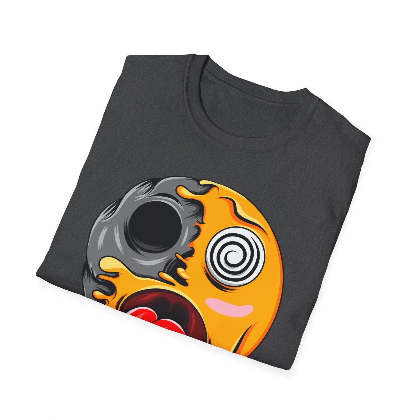 Trippy Melting Skull Emoji T-Shirt - Unique Psychedelic Graphic Tee | Cool Streetwear Statement Gift