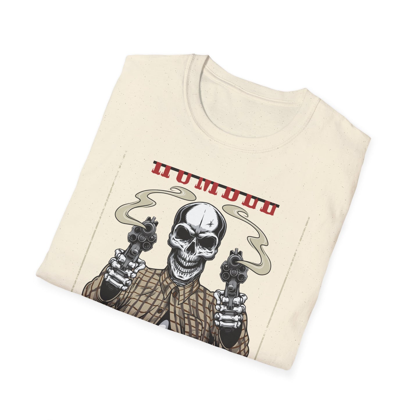 Stay Humble Hustle Hard Skull T-Shirt - Edgy Revolver Streetwear Tee for Men - Bold Urban Motivational Apparel