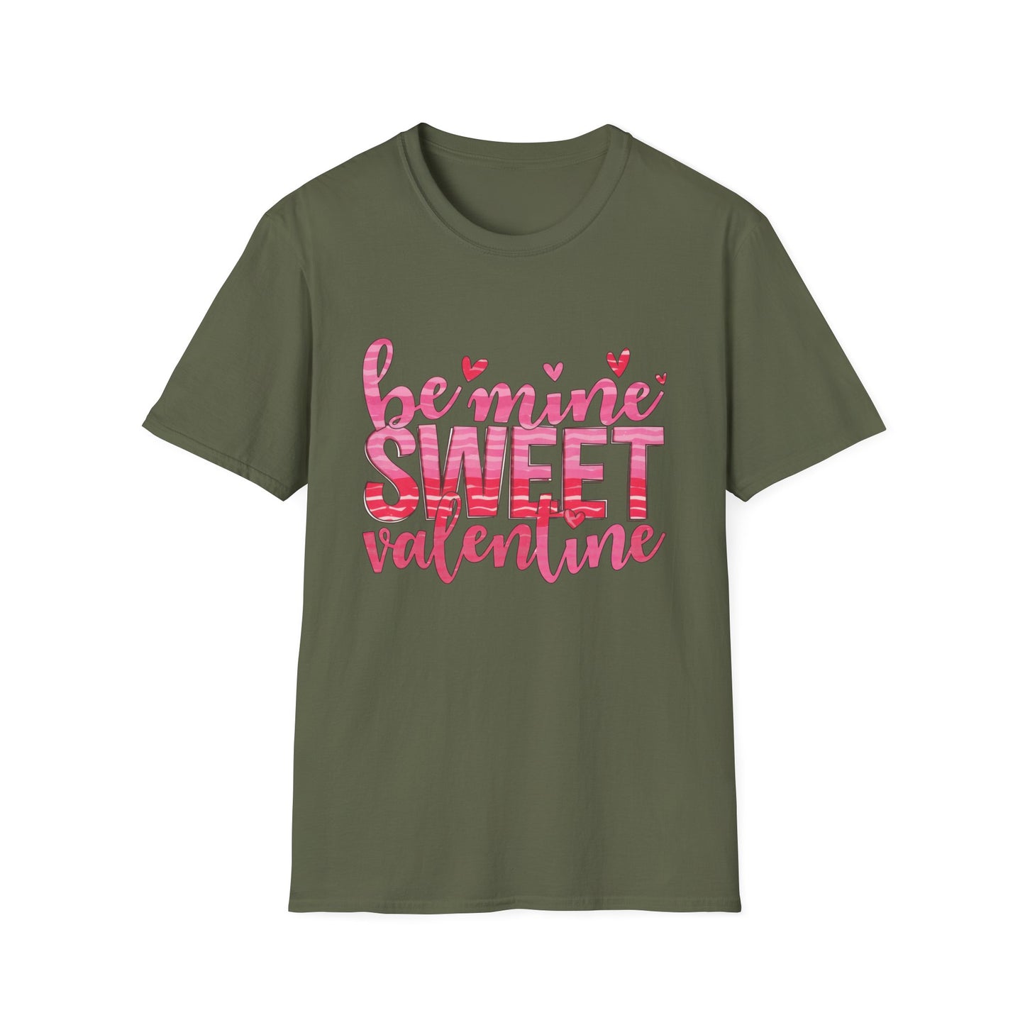 Adorable Be Mine Sweet Valentine T-Shirt | Charming Pink Hearts & Glitter Love Tee - Perfect Valentine's Gift