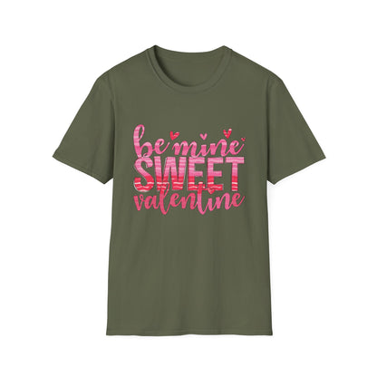 Charming "Be Mine Sweet Valentine" T-Shirt | Adorable Pink Hearts & Glitter Print | Perfect Romantic Gift Tee for Her