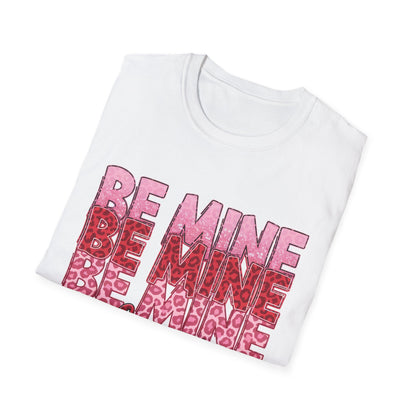 Adorable Be Mine Valentine T-Shirt | Trendy Pink & Red Leopard Print Tee for Her | Sweet V-Day Gift