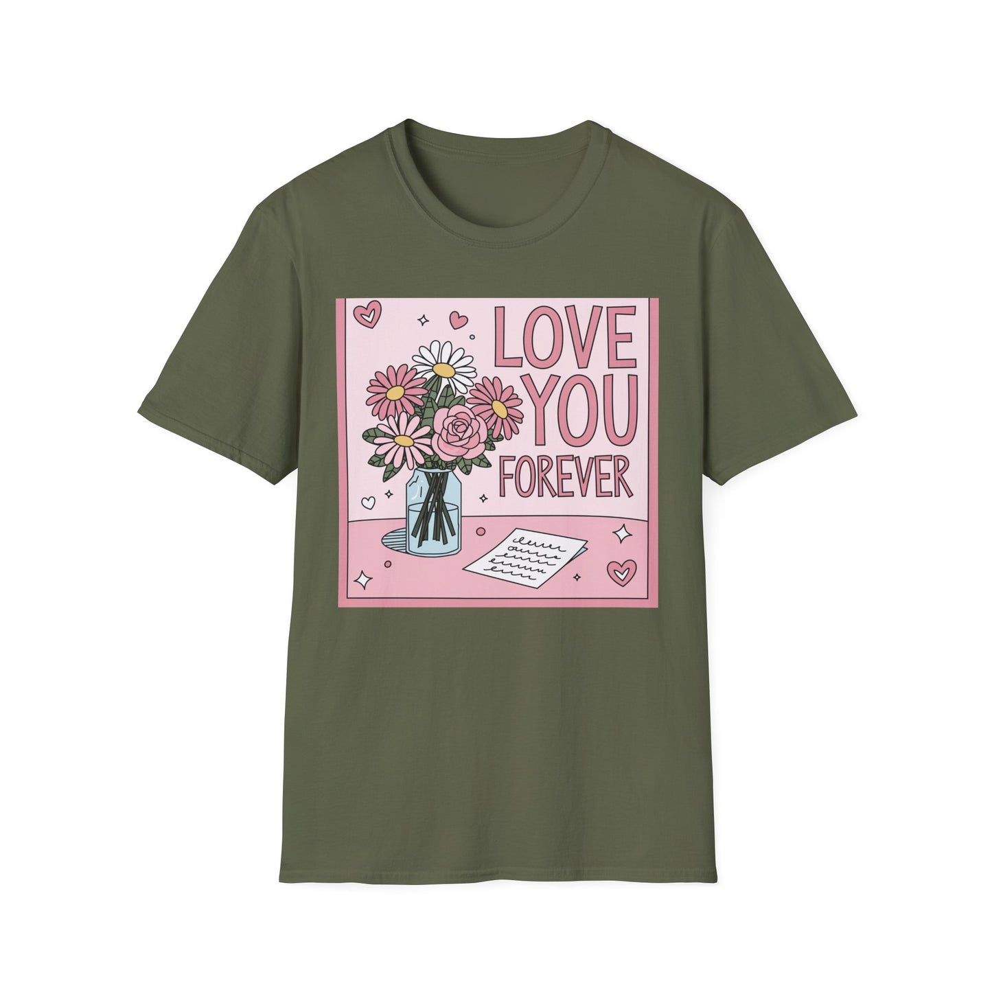 Love You Forever Floral T-Shirt | Romantic Valentine's Day Tee | Sweet Anniversary Gift for Her
