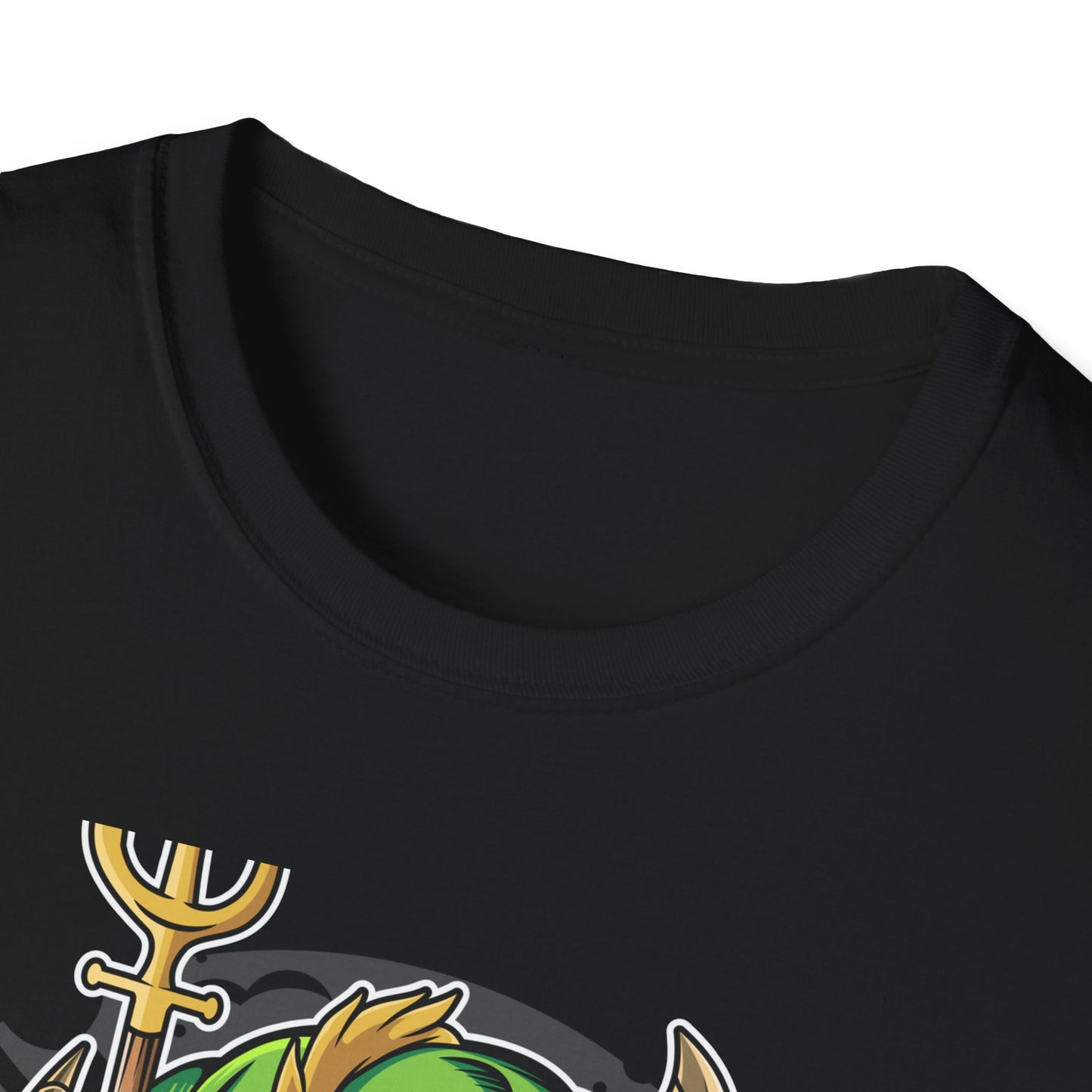 Wicked Mischievous Green Imp T-Shirt | Cool Cartoon Devil with Trident & Checkered Pants | Edgy Graphic Tee