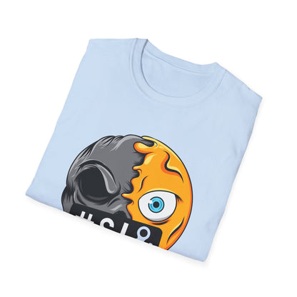 Bold Censored Emoji Skull T-Shirt - Edgy Duality Graphic Tee | Express Your Inner Mood