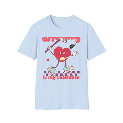 Groovy "Hockey Is My Valentine" T-Shirt | Retro Heart Hockey Lover Tee | Vintage Valentine's Day Sports Fan Gift