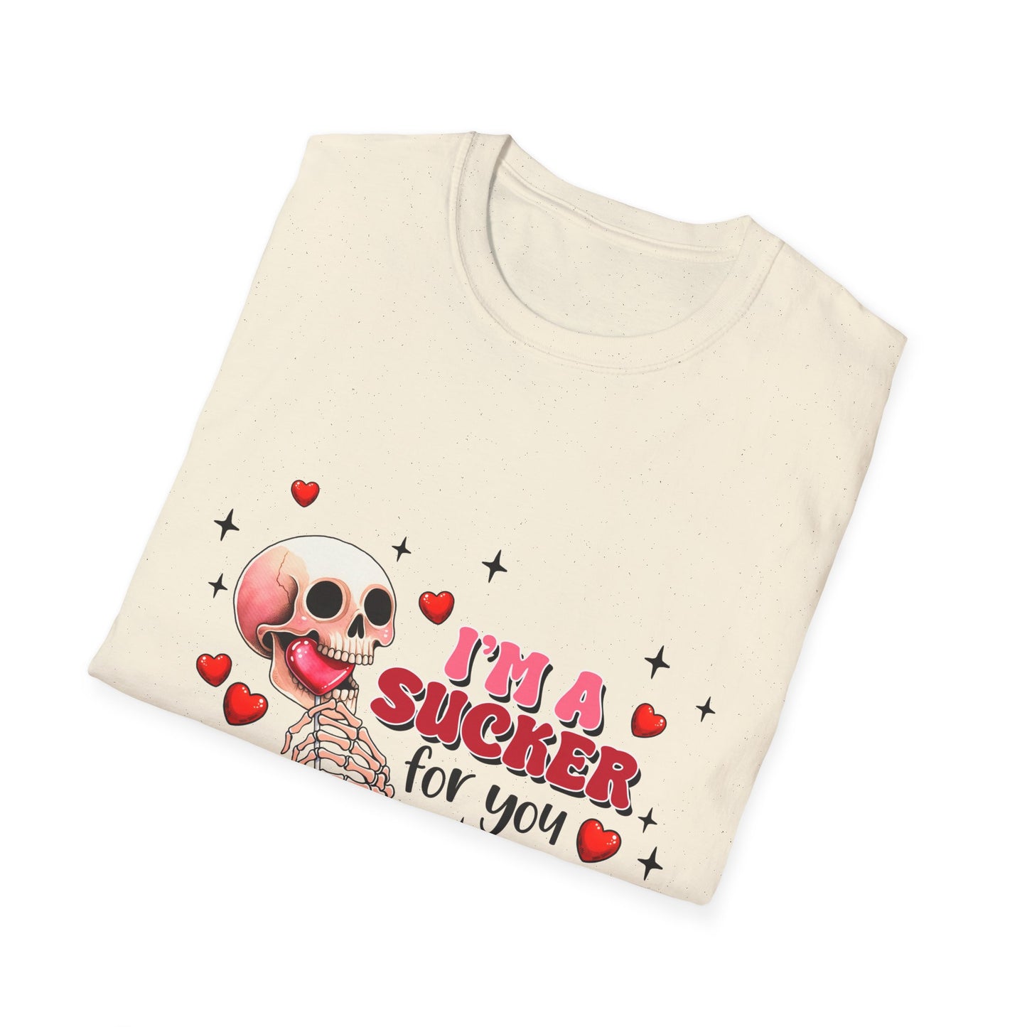 Funny Skeleton Love T-Shirt: "I'm a Sucker for You" Valentine's Day Graphic Tee - Unique Couple's Gift